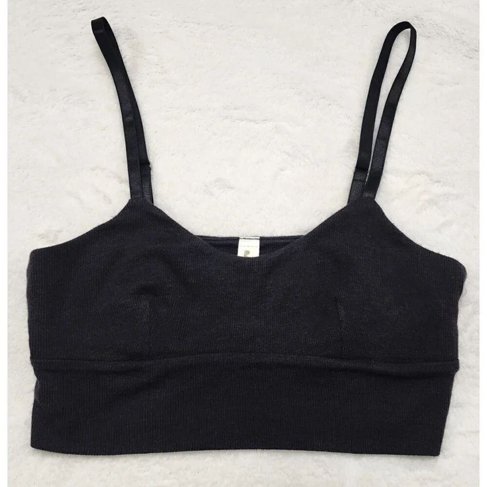 Athleta Well Rested Rib Sleep Bra Black Small - Picture 2 of 5
